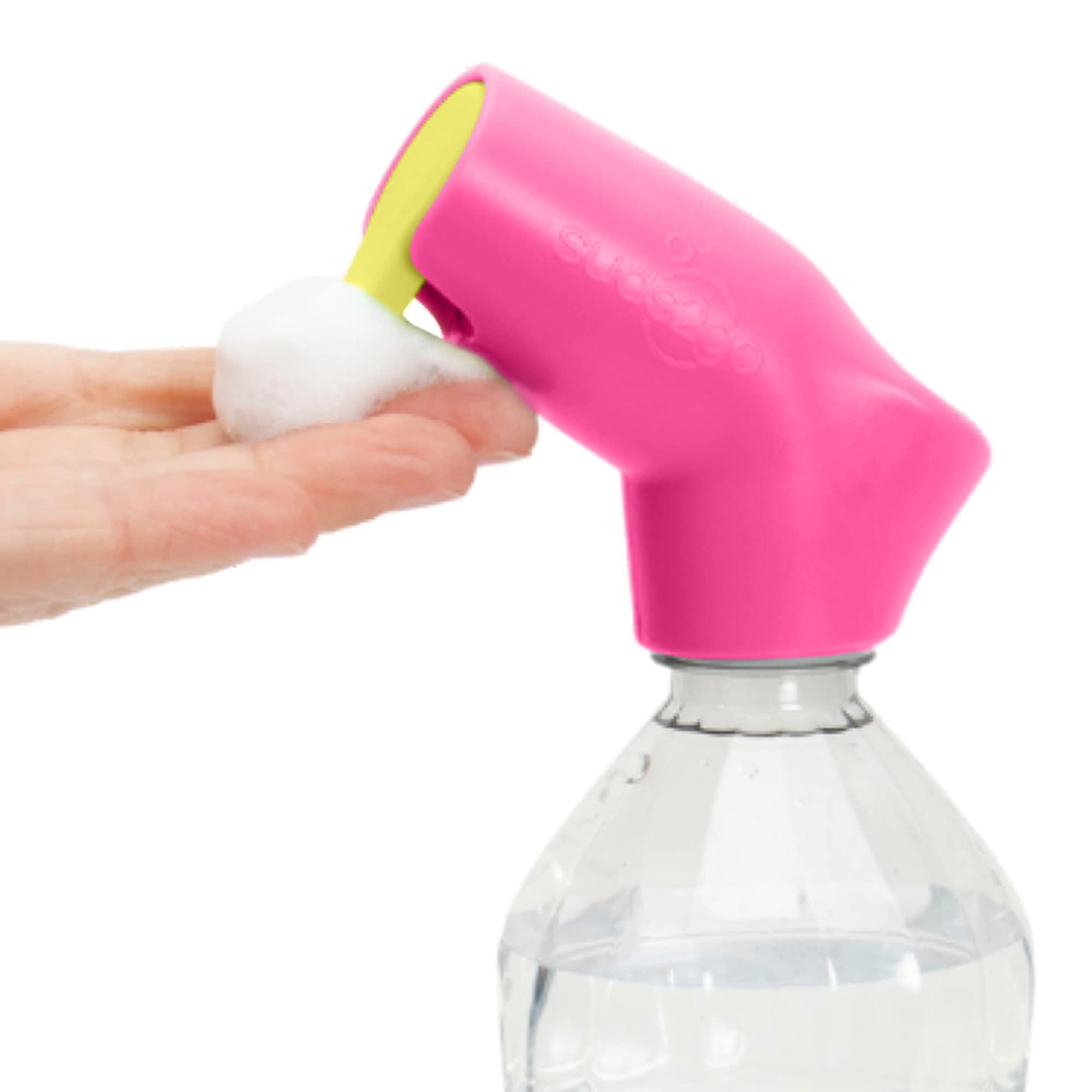 Suds2Go Refillable Caps, 2 Pack - Universal Fit Turns Most Disposable Water Bottles Into A Hand Washing Station - Includes Refillable Soap Reservoir - Conveniently Sized to Take on The Go