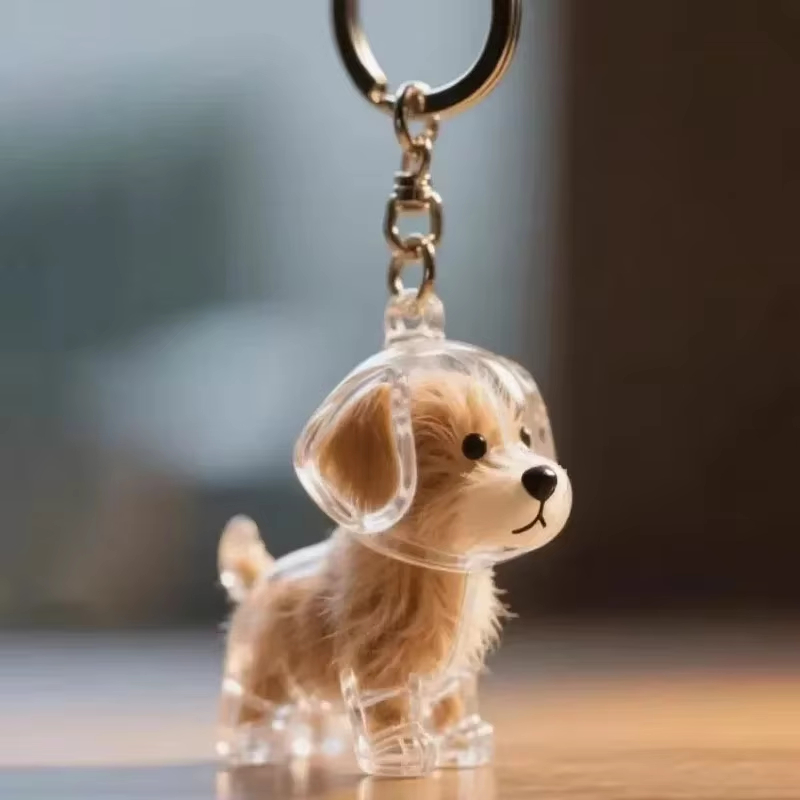 Cute Dog Keychain, Cartoon Puppy Acrylic Keychain, Kawaii Pet Bag Charm for Keys Backpack Purse