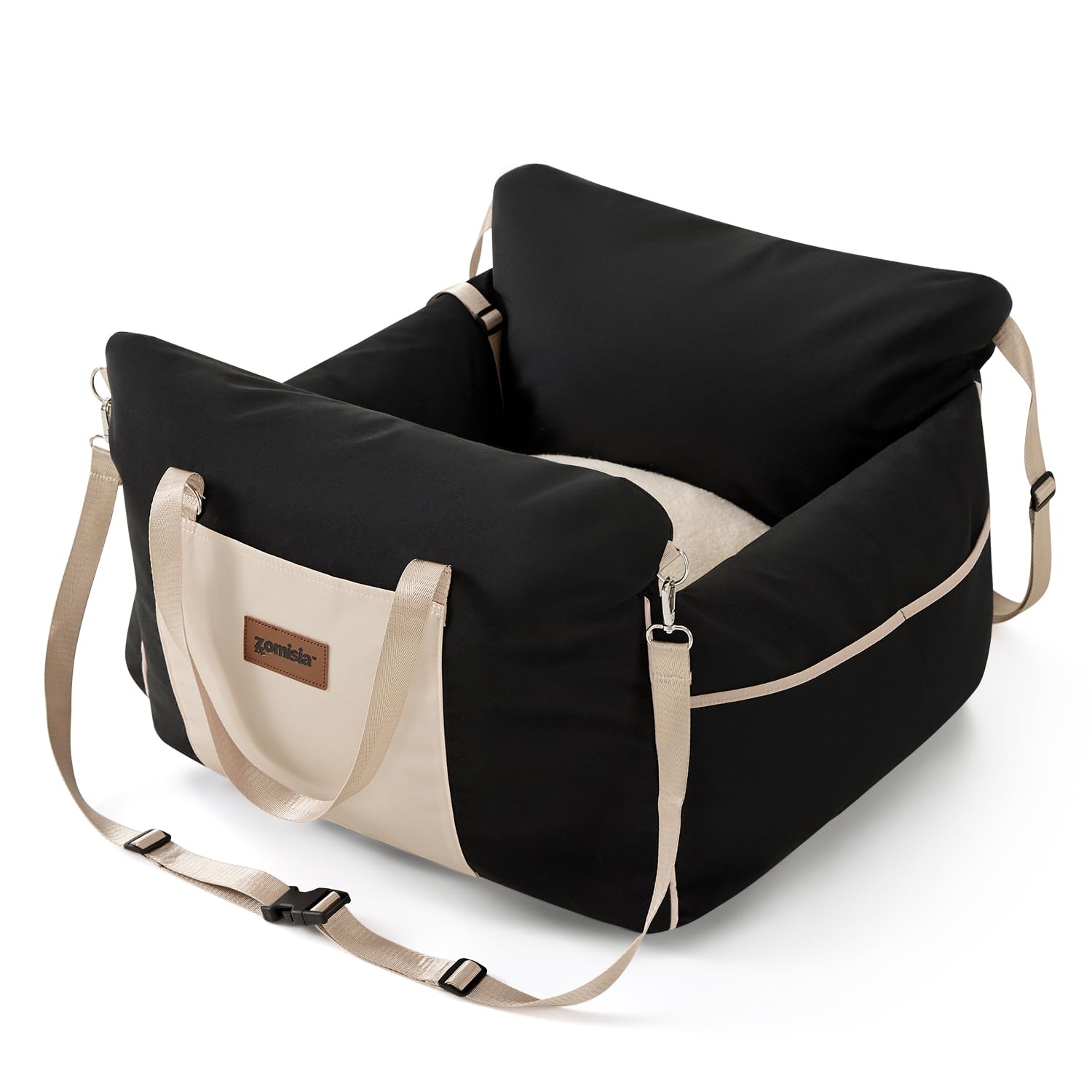 Car Seat for Small Pets - Waterproof Pet Booster Seat for Car with Clip-On Safety Leash