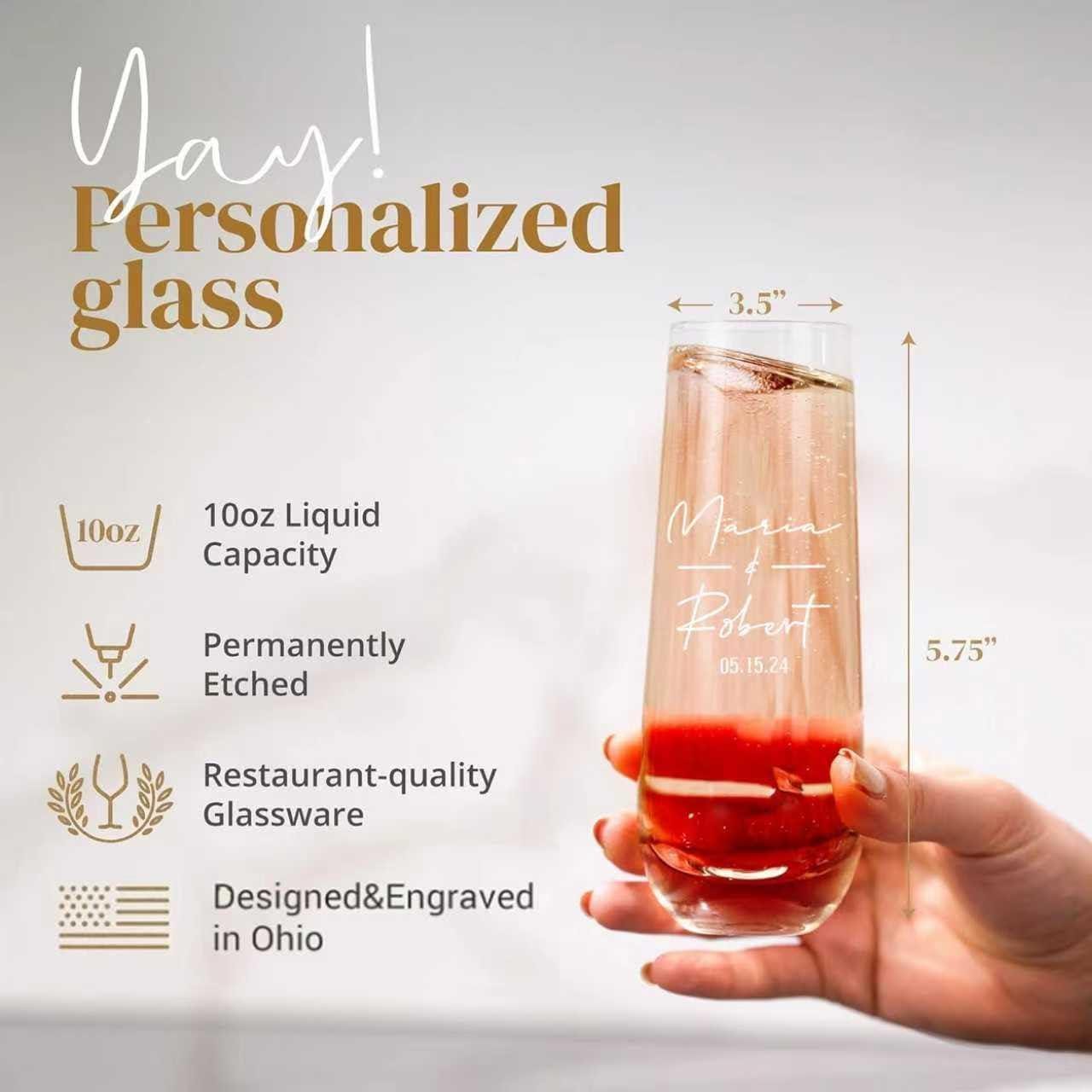 Personalized Mr. & Mrs. Champagne Flutes – Custom Wedding Toast Glasses