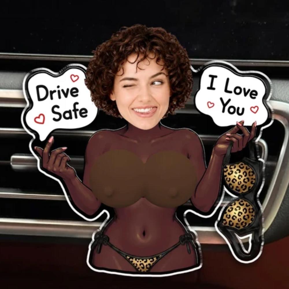 Funny 3D Pin-Up Girl Car Magnet – “Drive Safe, I Love You” Novelty Automotive Decor
