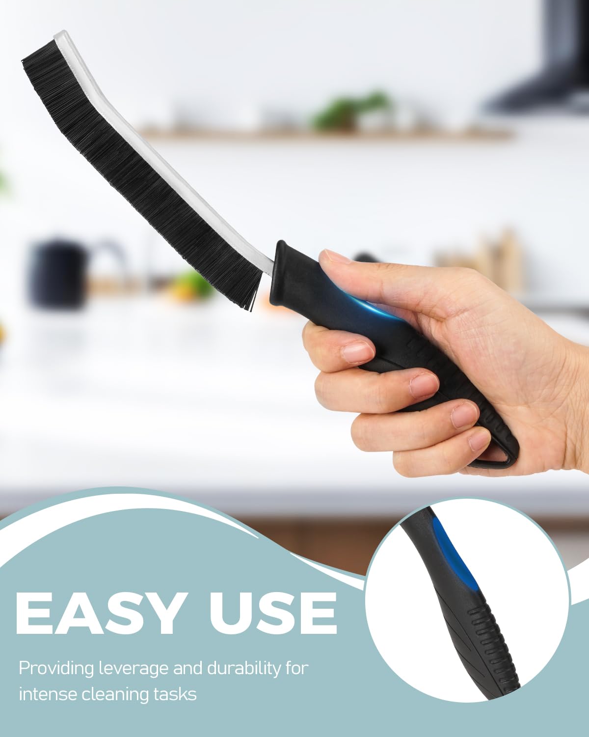 Crevice Cleaning Brush, Hard Bristle Gap Brush for Kitchen Sink Bathroom Tile & Window Tracks, Deep Cleaning Scrub Tool