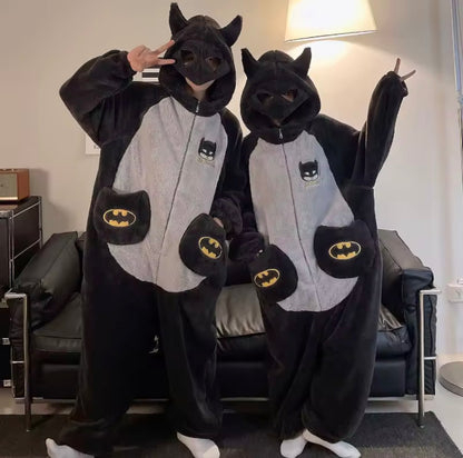 Batman Onesie Pajamas, Fleece Cosplay Costume for Adults & Teens 