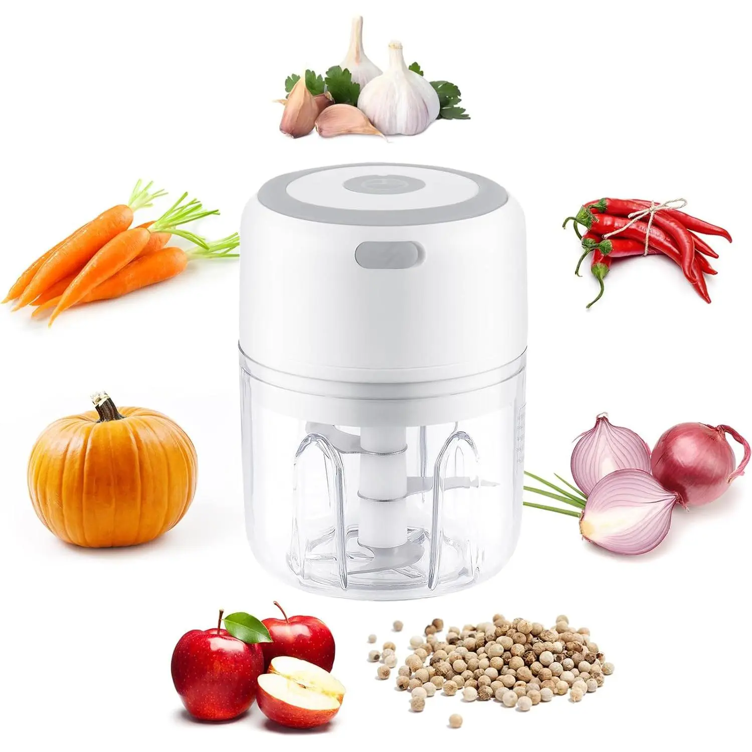 Rechargeable Mini Electric Food Chopper, Multi-Functional Garlic Onion Mincer for Kitchen Prep
