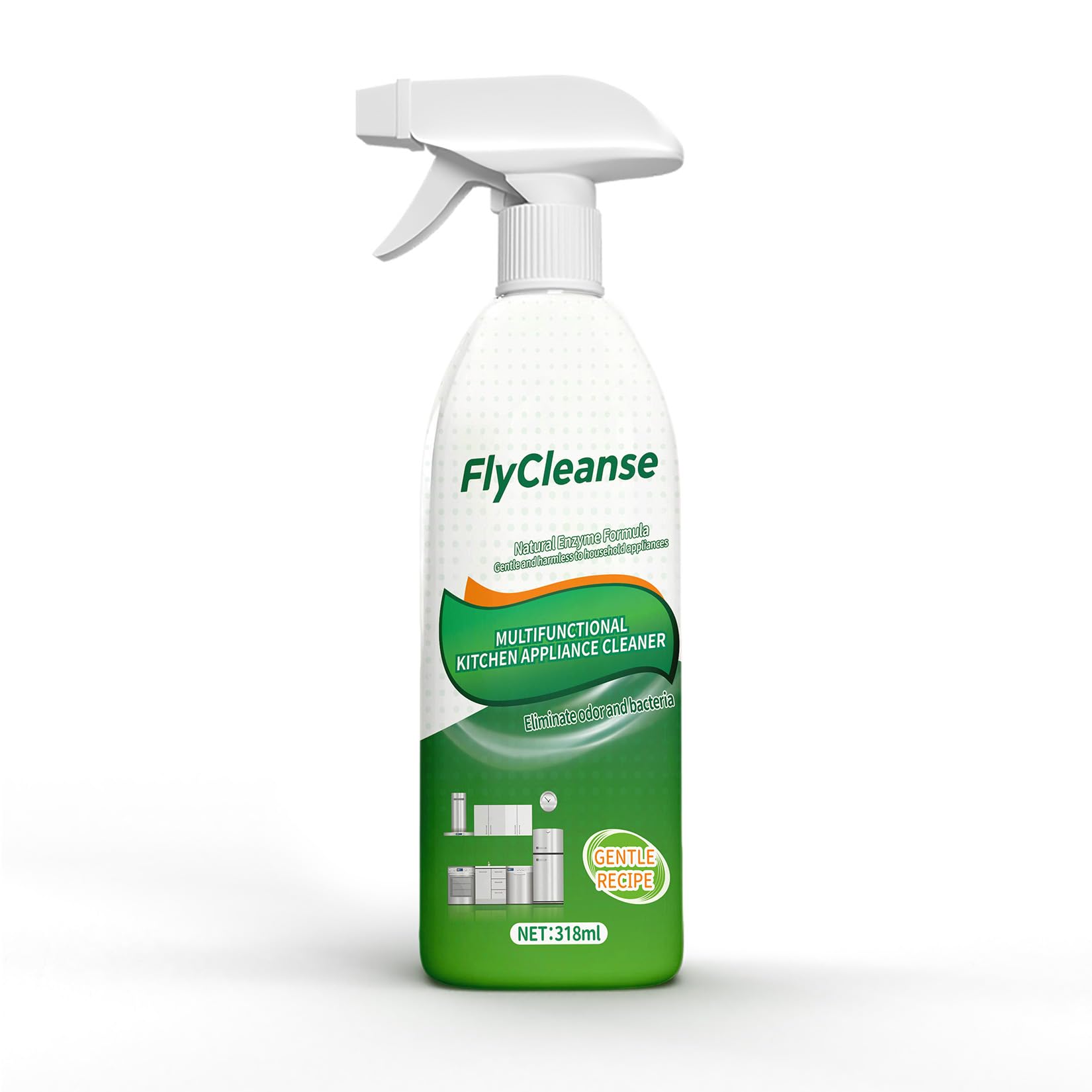 FlyCleanse Natural Enzyme Kitchen Degreaser Spray, Multi‑Purpose Stain & Odor Remover, 318ml