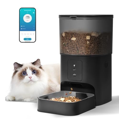 4L Automatic Cat Feeder, Timed Pet Food Dispenser with Voice Recorder, Portion Control for Cats & Dogs 