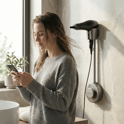 Suction Cup Shower Head Holder, Adjustable Wall Mount Bracket for Handheld Showerhead