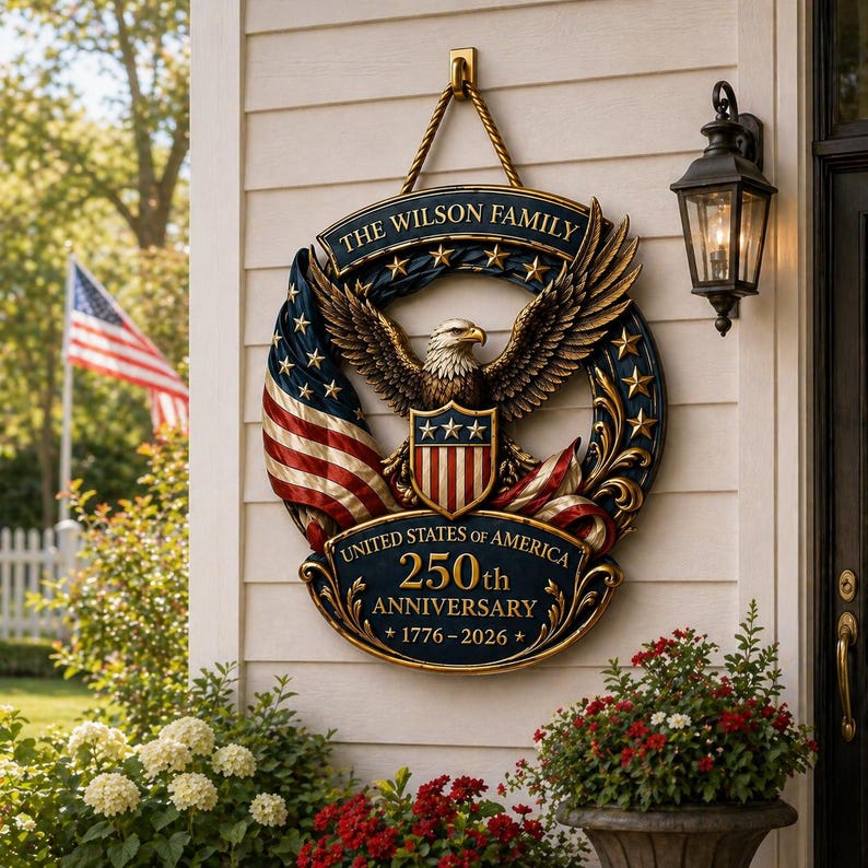 US 250th Anniversary Patriotic Eagle Plaque