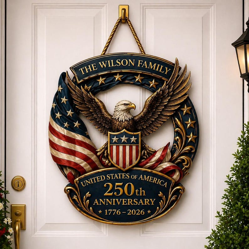 US 250th Anniversary Patriotic Eagle Plaque