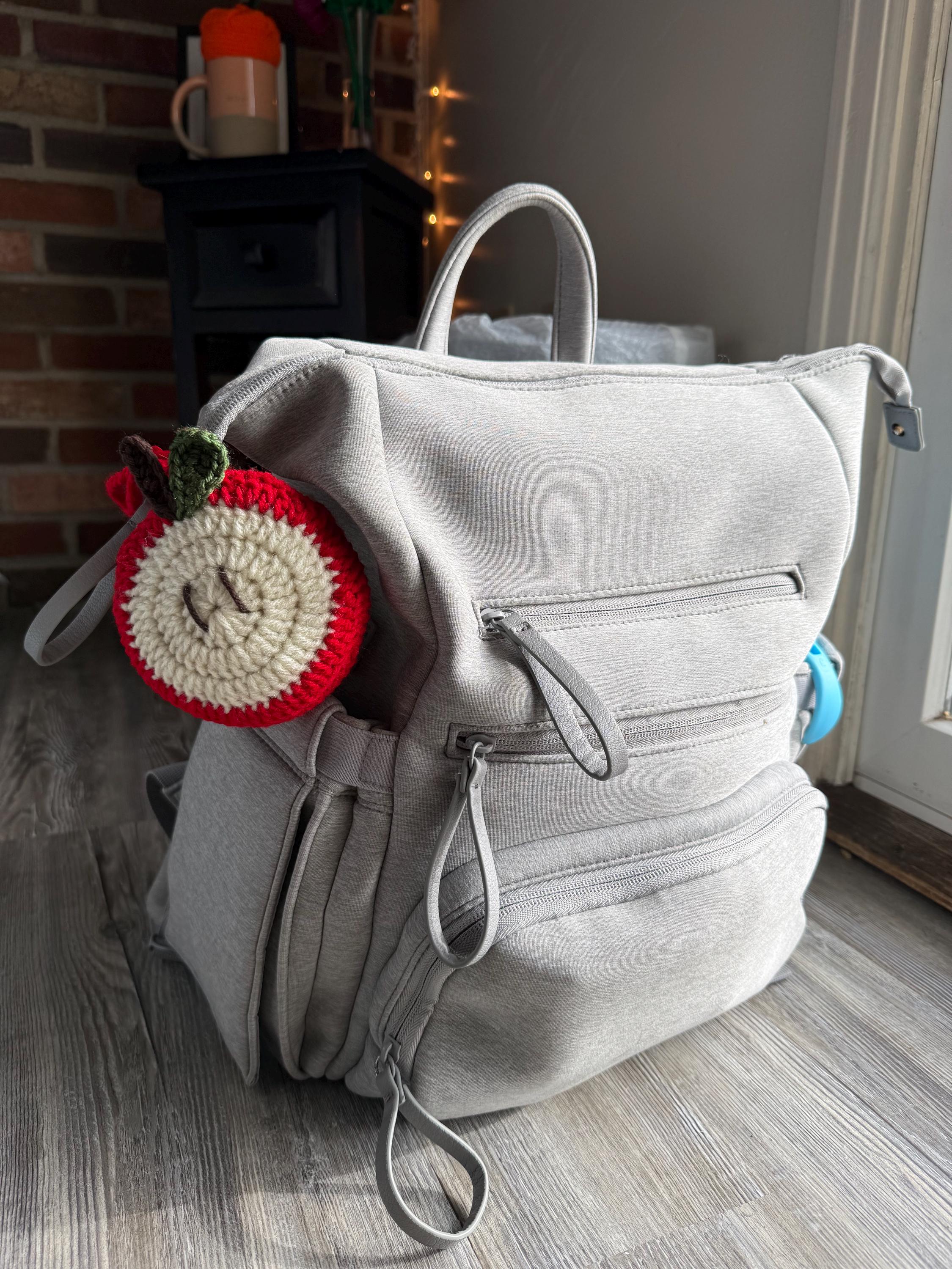 Crochet Apple Basketball Hoop Fidget Toy, Handmade Stress Relief Plush 