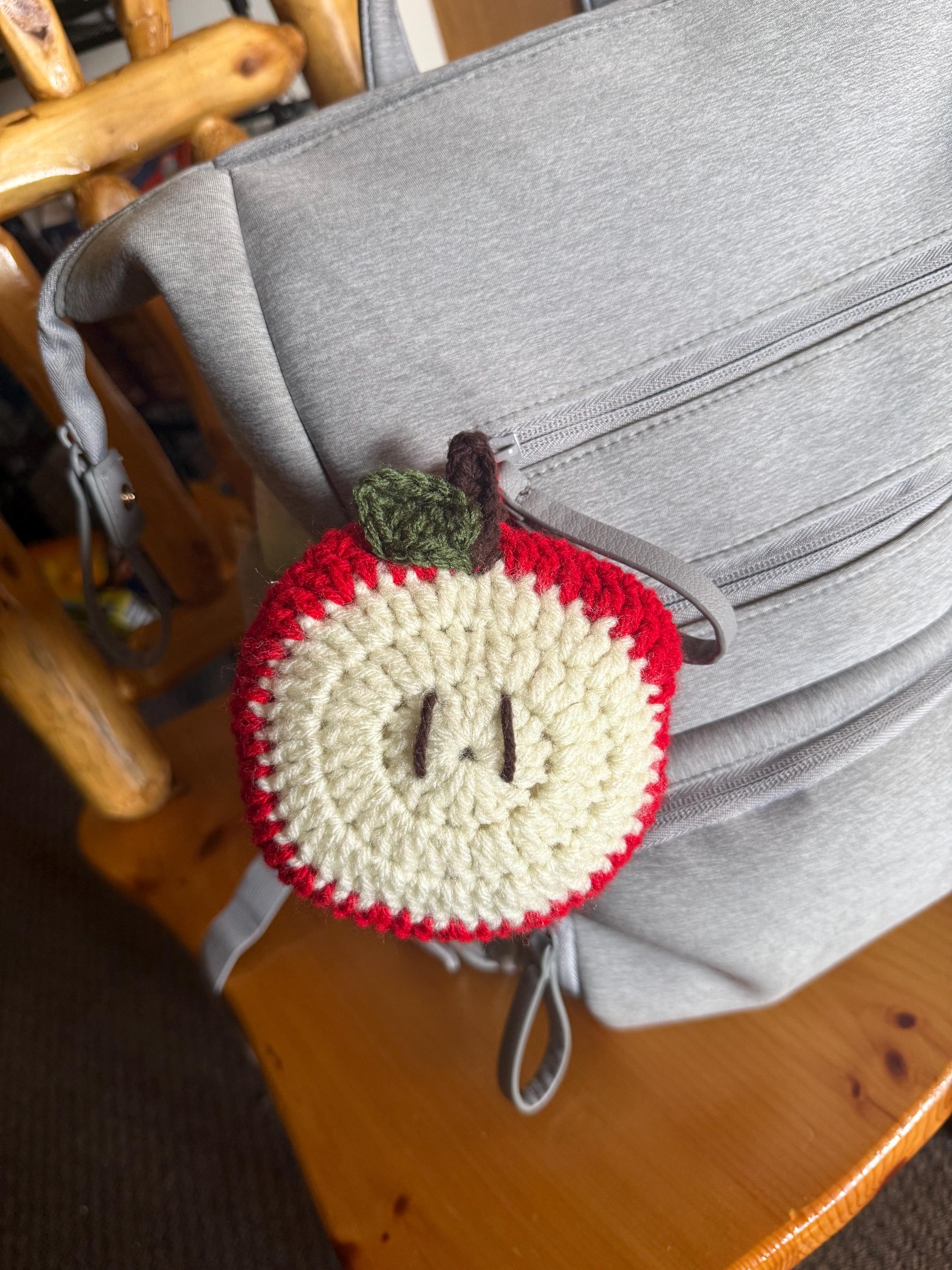 Crochet Apple Basketball Hoop Fidget Toy, Handmade Stress Relief Plush 