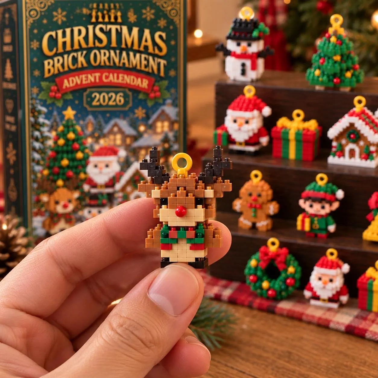 2026 Christmas Mini Brick Ornament Advent Calendar – 24-Day Build & Collect Holiday Set