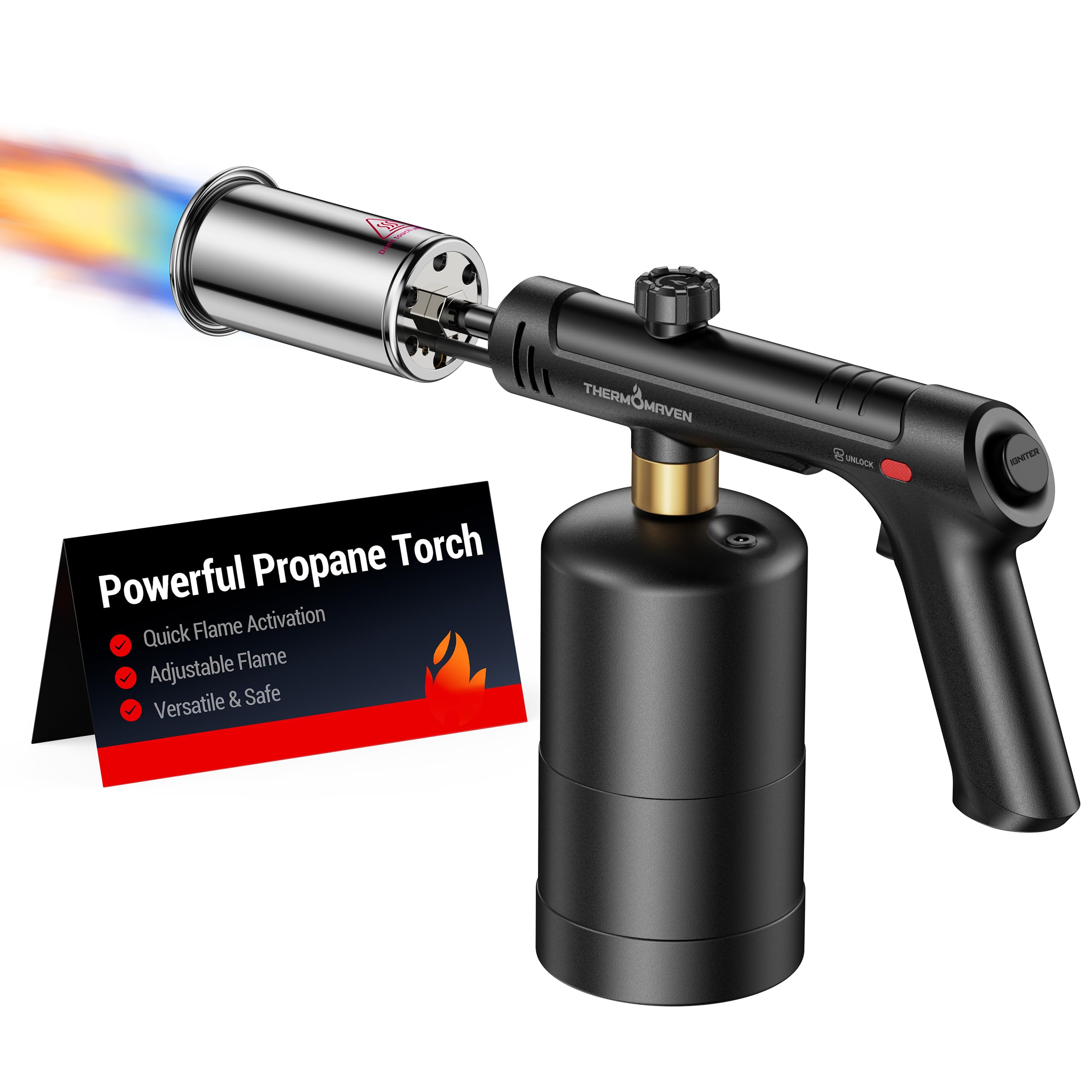 Adjustable Flame Propane Torch for BBQ & Cooking