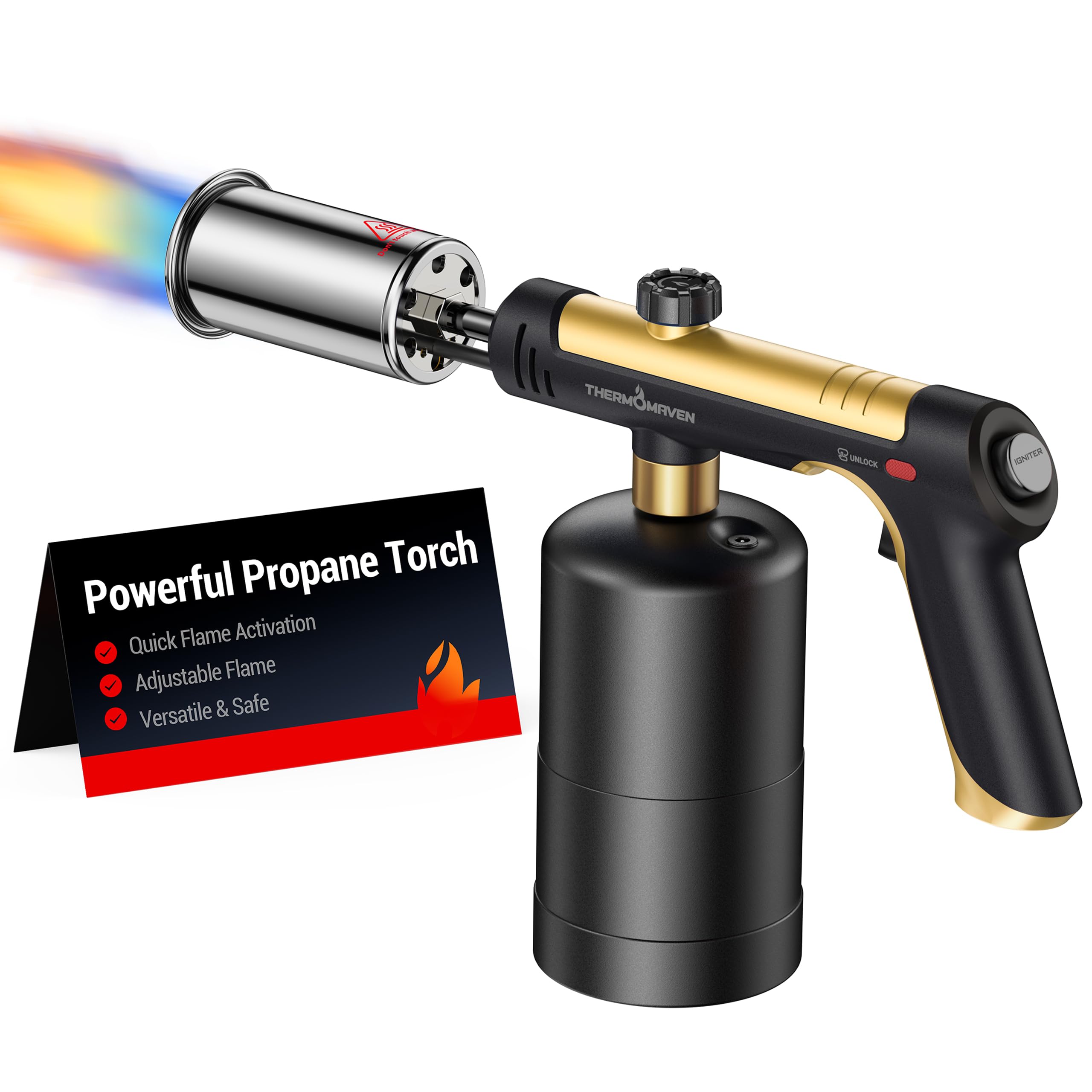 Adjustable Flame Propane Torch for BBQ & Cooking
