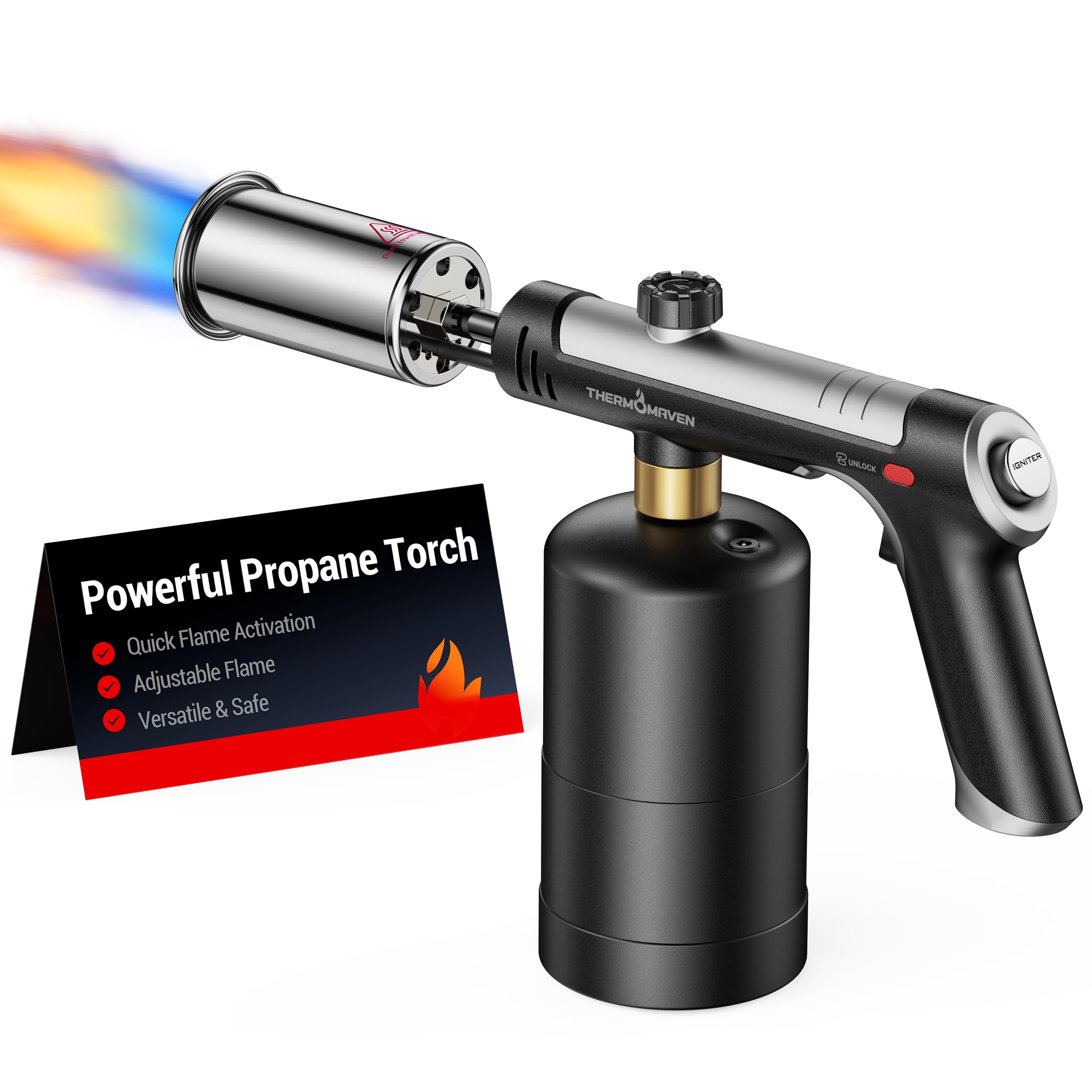 Adjustable Flame Propane Torch for BBQ & Cooking