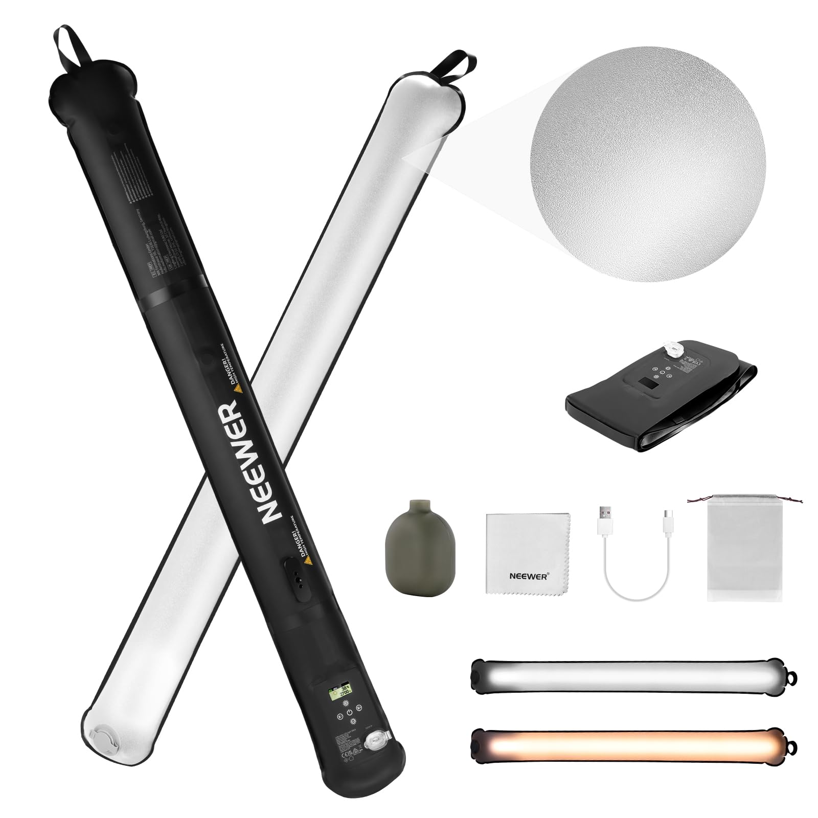 NEEWER Inflatable LED Tube Light, Bi-Color Portable Fill Light