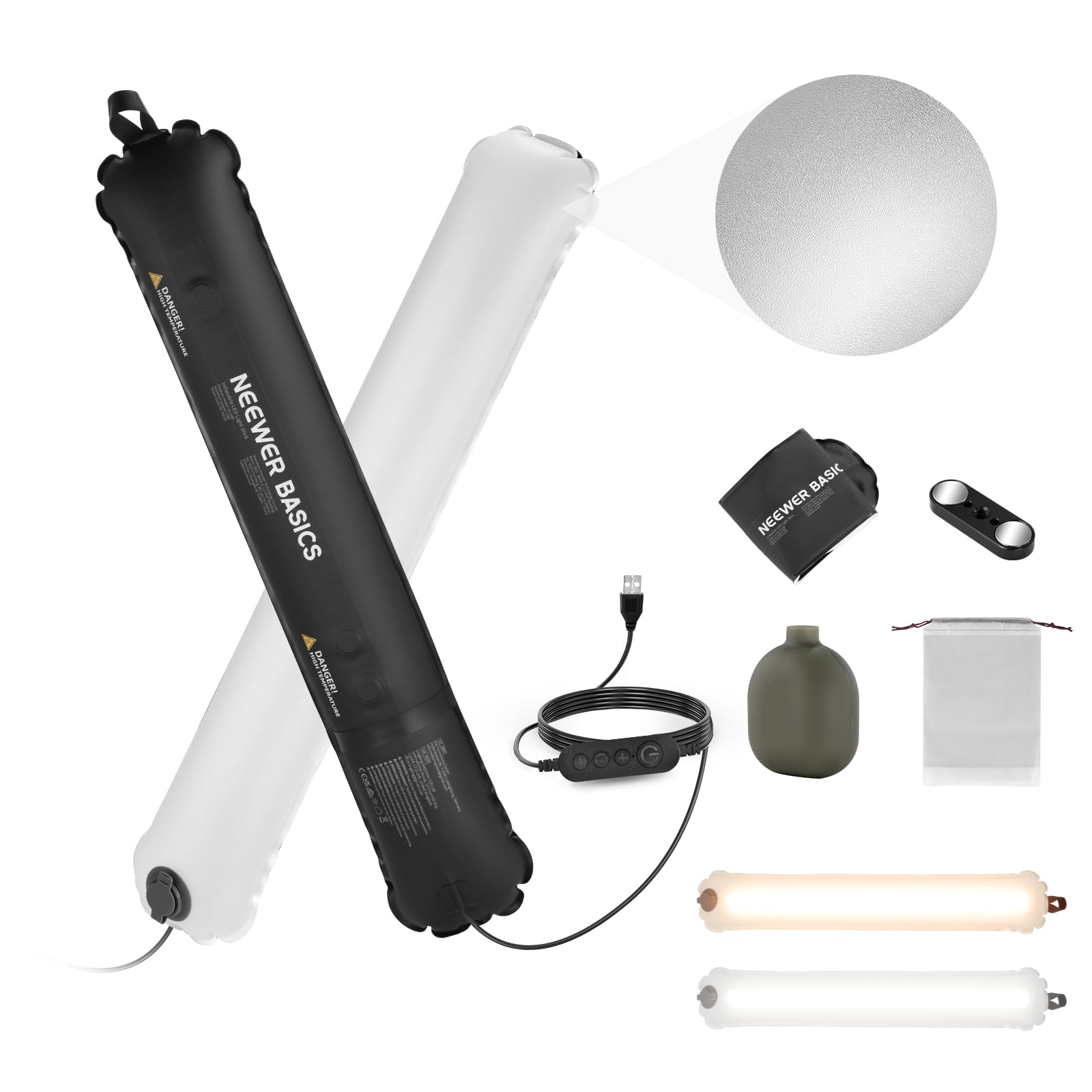 NEEWER Inflatable LED Tube Light, Bi-Color Portable Fill Light