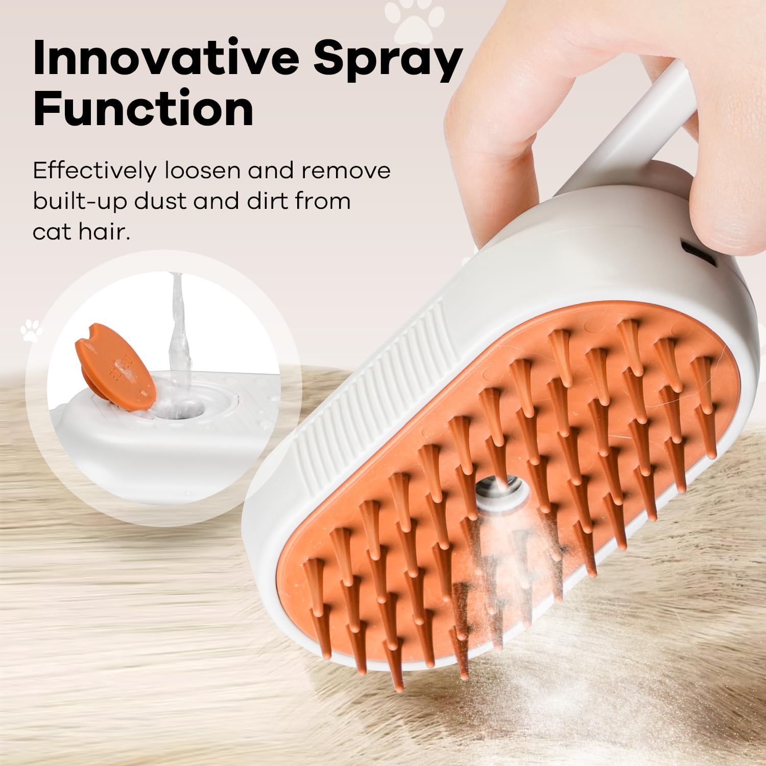 4 in 1 Pet Steamy Brushs Cleanser with Foldable Handle