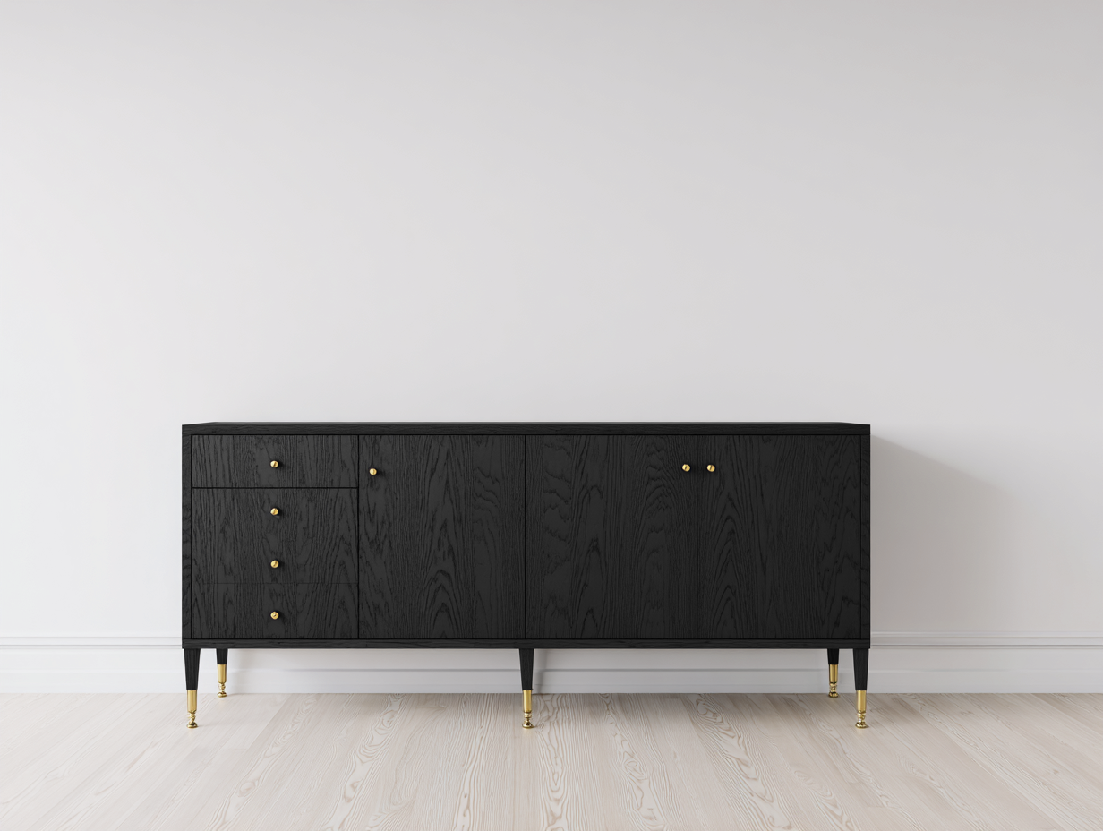 Mobile ingresso in legno con ante e cassetti 180x40x75 cm - nero - design moderno per ingresso-Raviaihaven