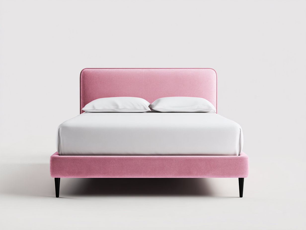 Letto matrimoniale imbottito in tessuto 200x160x100 cm - rosa - design moderno per camera da letto-Raviaihaven