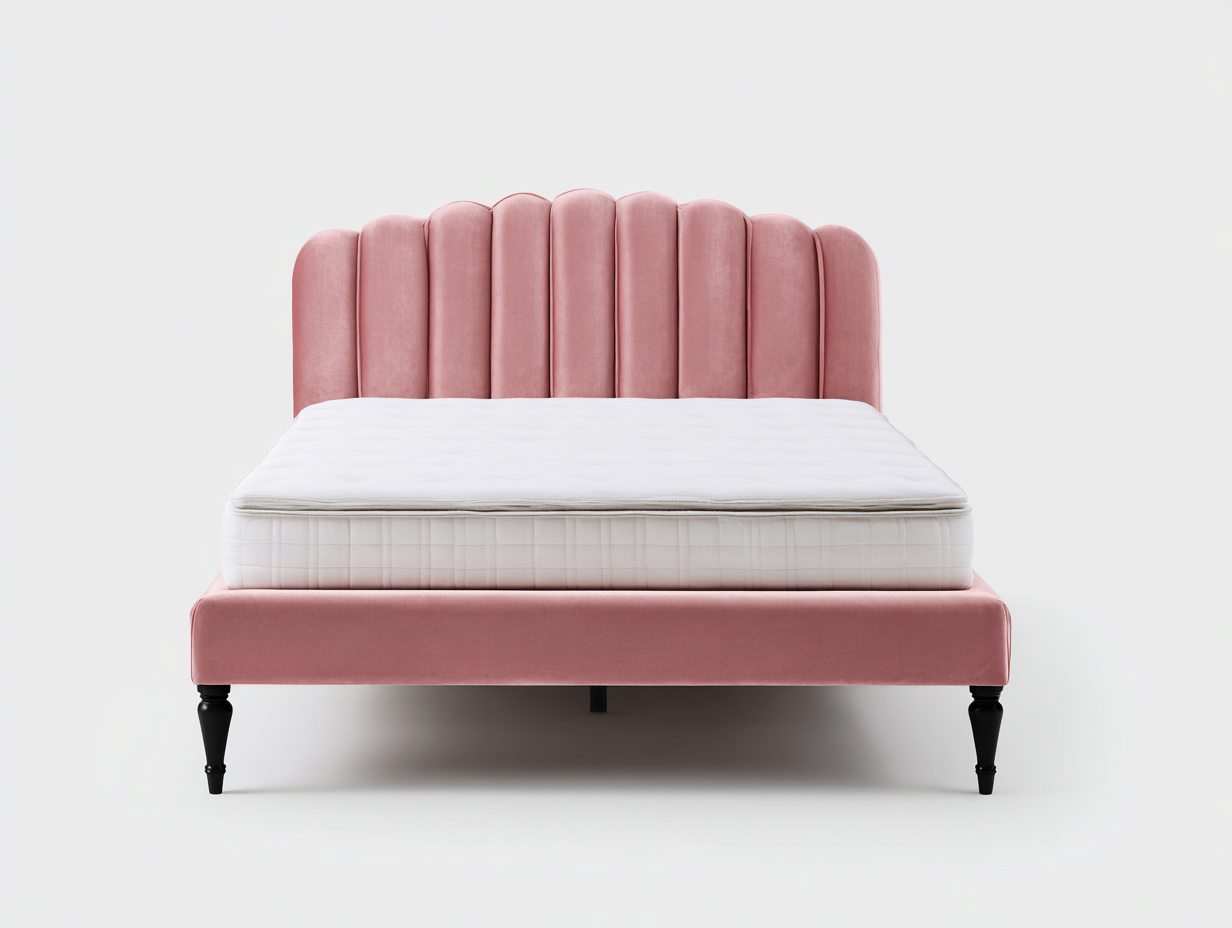 Letto matrimoniale imbottito rivestimento in tessuto 200x160x110 cm - rosa - design moderno per camera da letto-Raviaihaven