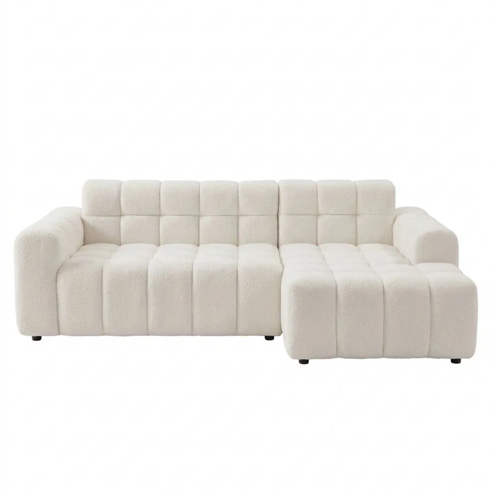 Modernes weißes Ecksofa mit Chaiselongue für Wohnzimmer-Lutrivora