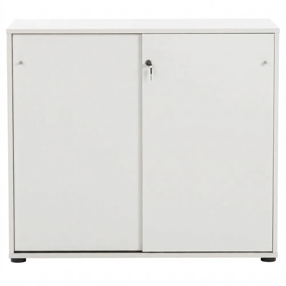 Moderner Weißer Aktenschrank mit Vielseitigem Stauraum, 100 x 41 x 83,6 cm-Lutrivora