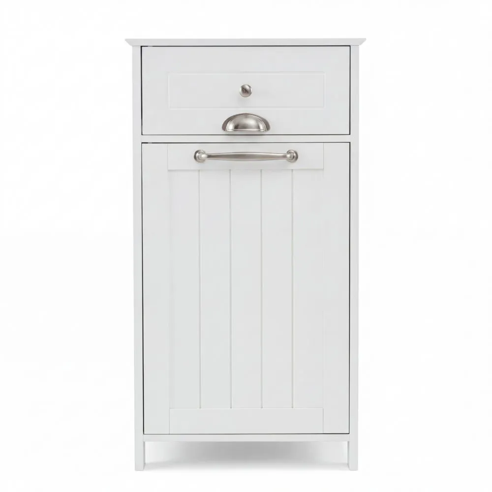 Schmaler Badschrank mit Schublade und Tür, moderner Holzschrank für Bad, Wohnzimmer, Küche-Lutrivora