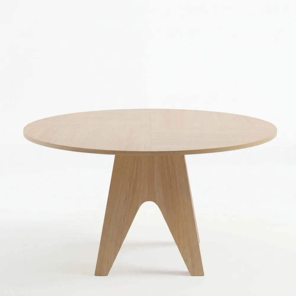 Runder Küchentisch für Esszimmer oder Wohnzimmer, 120 cm Durchmesser, geeignet für 4 Personen, Eichenoptik-Lutrivora