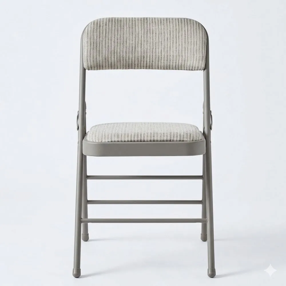 Kompakter Klappstuhl mit Rückenlehne und Fußstütze – Komfortabler Hocker für drinnen und draußen – Ideal für Camping und Bar – Tragbares Streifendesign – 45 cm Sitzhöhe-Lutrivora