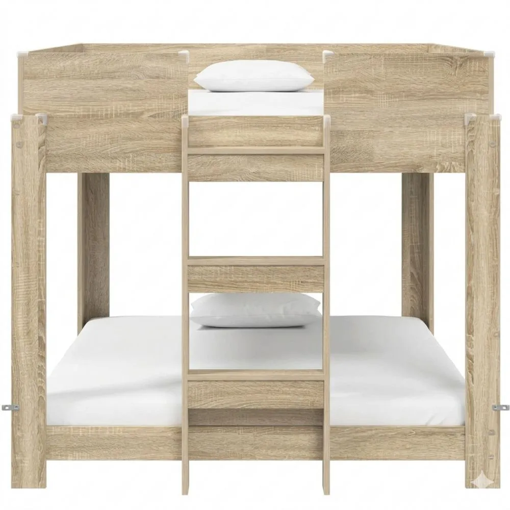 Platzsparendes Kinder-Etagenbett aus Holzwerkstoff 80 x 190 cm-Lutrivora