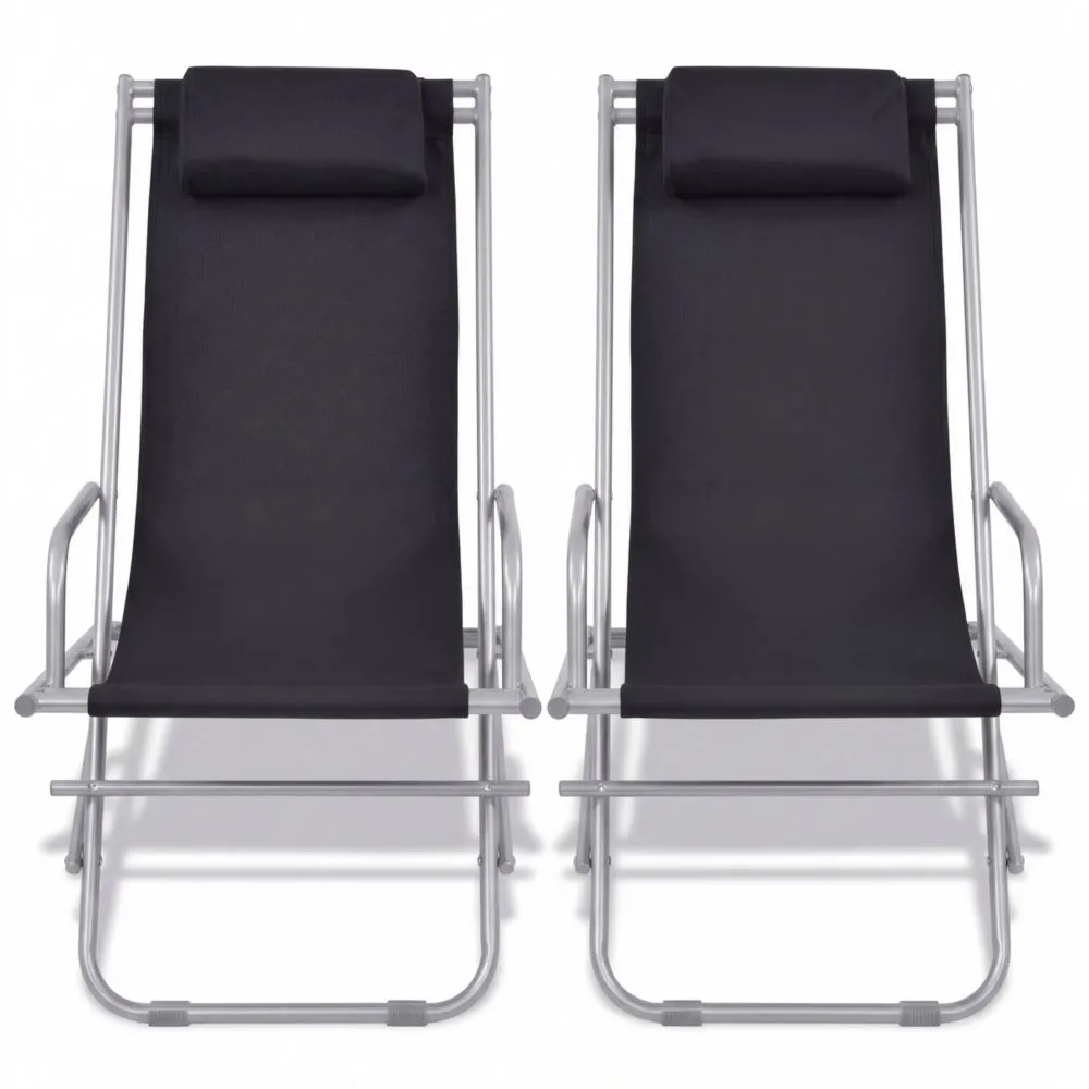 Verstellbare Klapp-Liegestühle für Garten mit Kopfpolster-Lutrivora