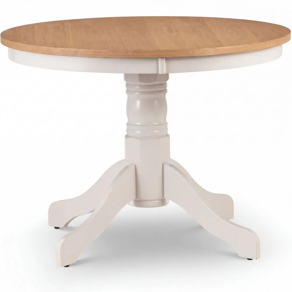 Runder Esszimmertisch aus Holz in Elfenbein und Eiche-Lutrivora
