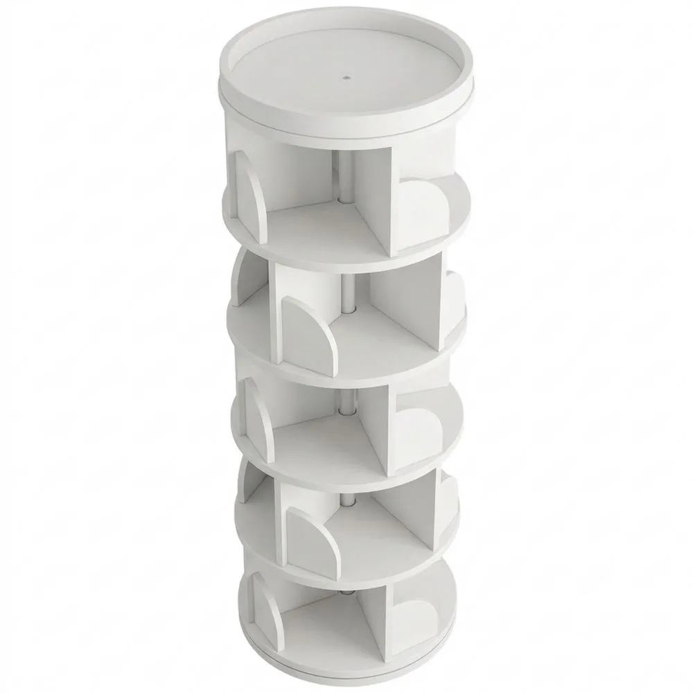 Modernes Drehbares Bücherregal mit 5 Ebenen für Wohn- und Arbeitszimmer