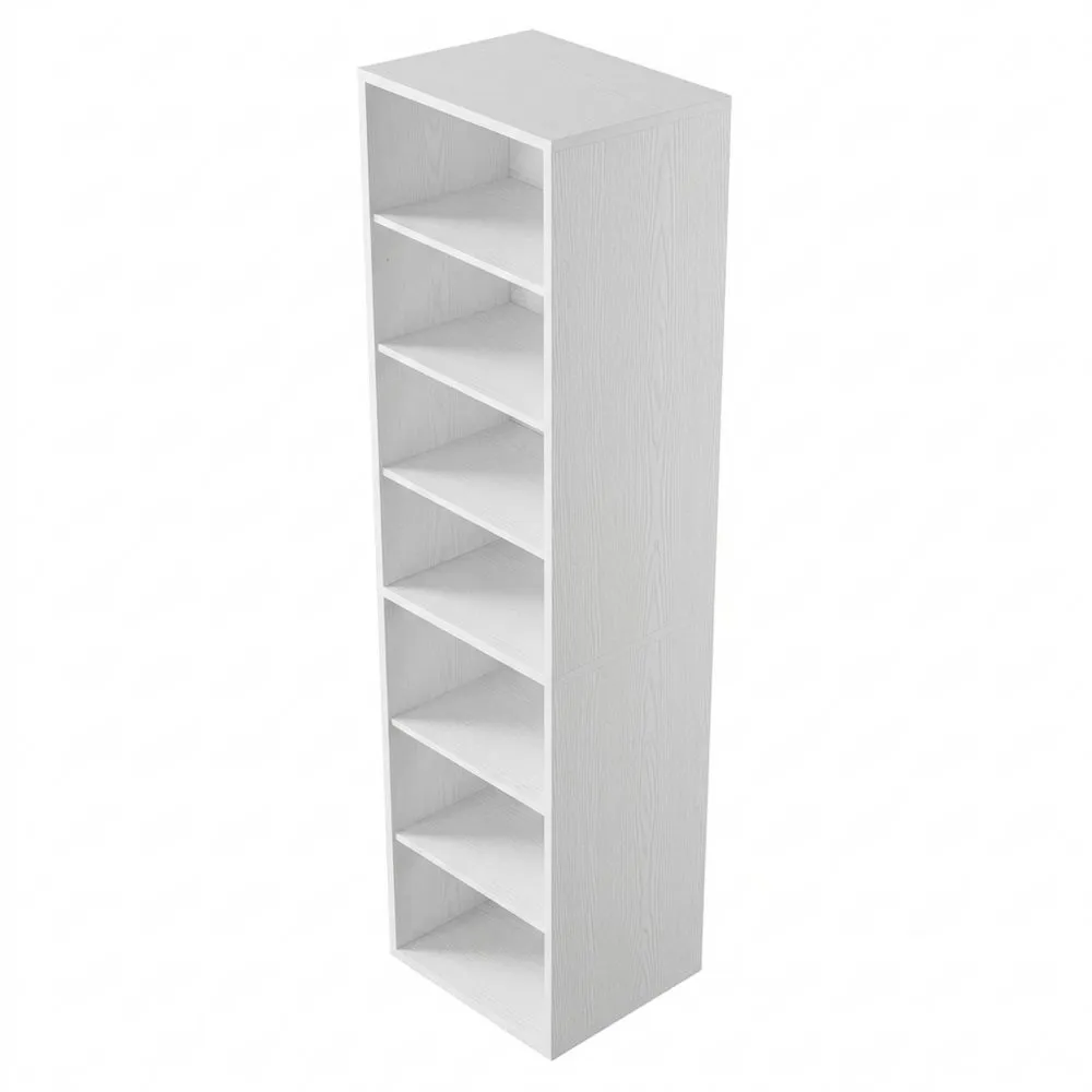 Modernes Holzregal mit 6 Ebenen für vielseitigen Einsatz, Weiß