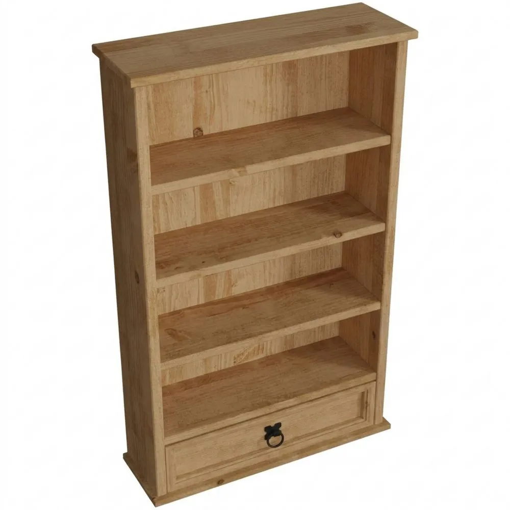 Rustikales Holzregal mit Schublade und Regalböden