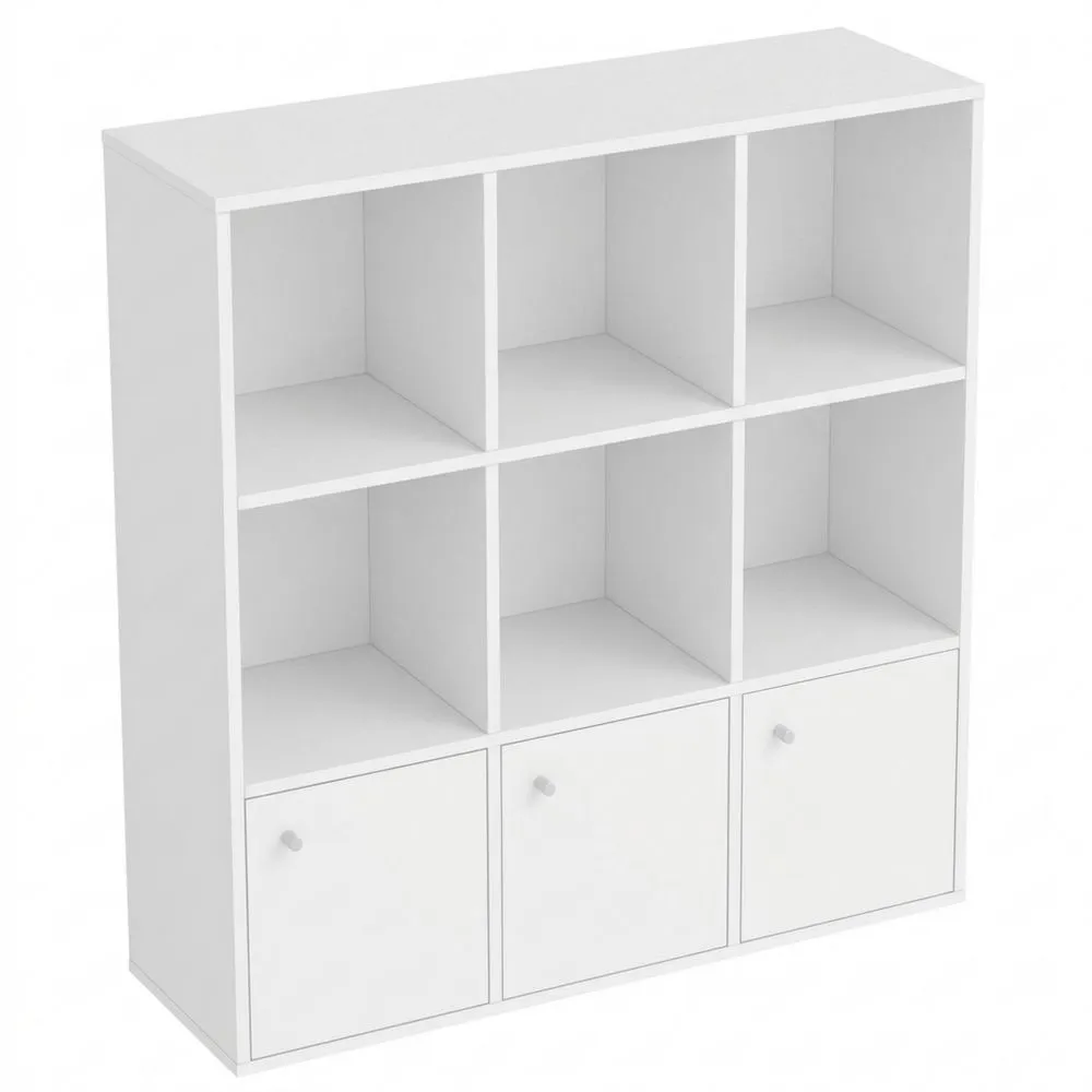 Hochregal mit Türen, 3-stöckig, offenes Design, vielseitig nutzbar