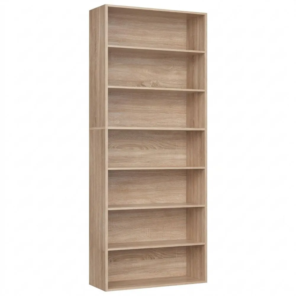 Hohes Bücherregal mit 7 Fächern für Wohnzimmer und Büro