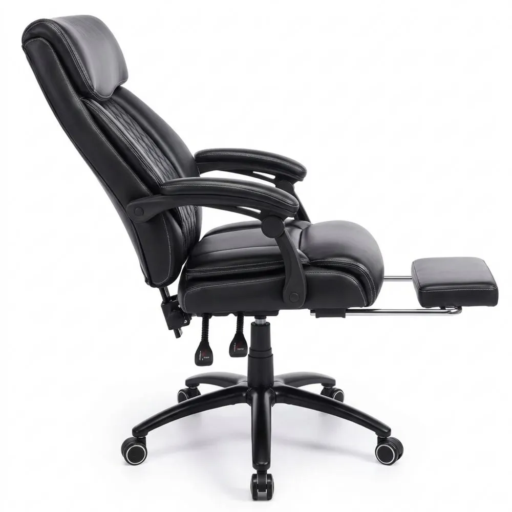 Ergonomischer Bürostuhl mit Fußstütze und verstellbaren Armlehnen