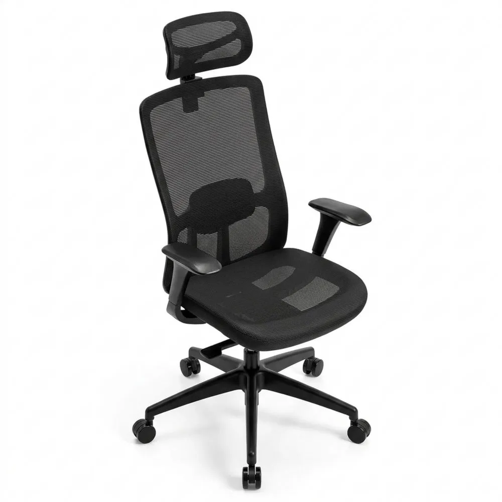 Ergonomischer Bürostuhl mit Lendenwirbelstütze und atmungsaktivem Bezug