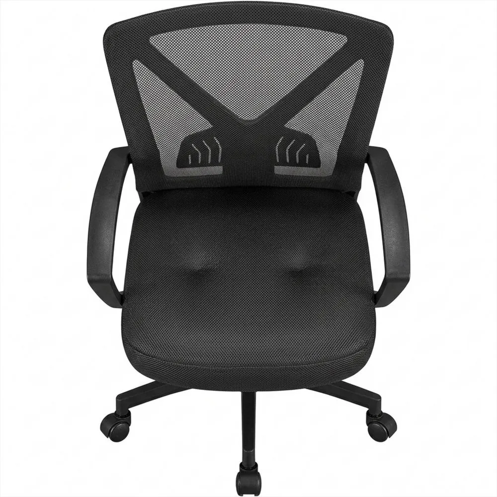 Ergonomischer Drehstuhl mit Netzrücken, höhenverstellbar, gepolsterter Sitz für Büro und Arbeitszimmer