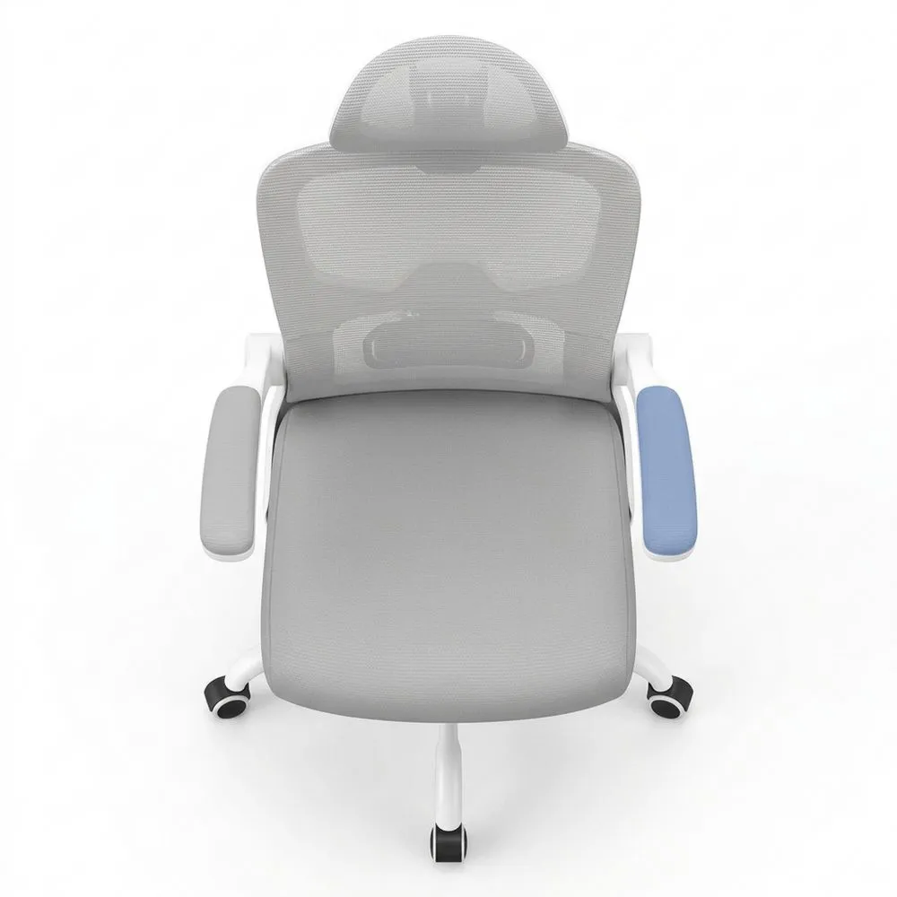 Ergonomischer Schreibtischstuhl mit Kopfstütze und Lordosenstütze