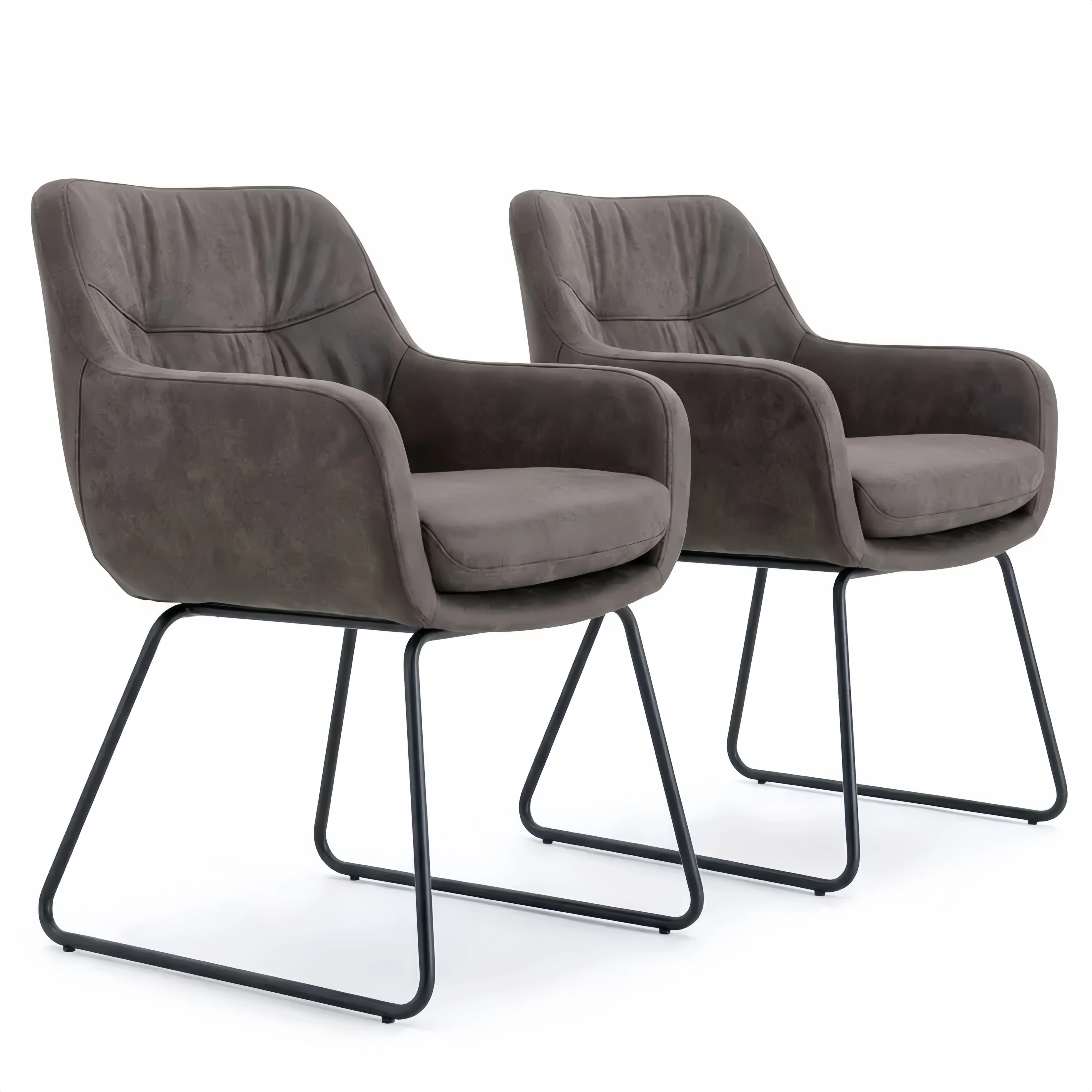 Esszimmerstühle im Vintage-Design mit Mikrofaser und Federkern