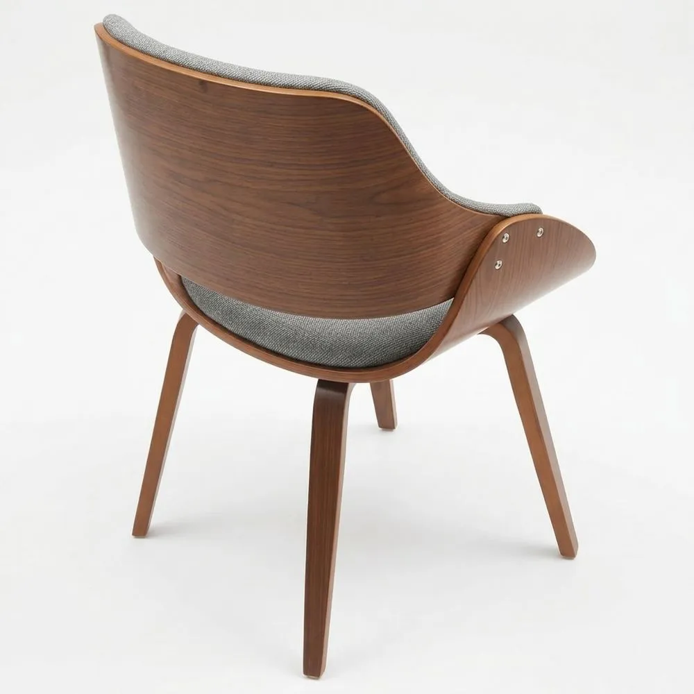 Eleganter Esszimmerstuhl aus Bugholz mit Stoffbezug