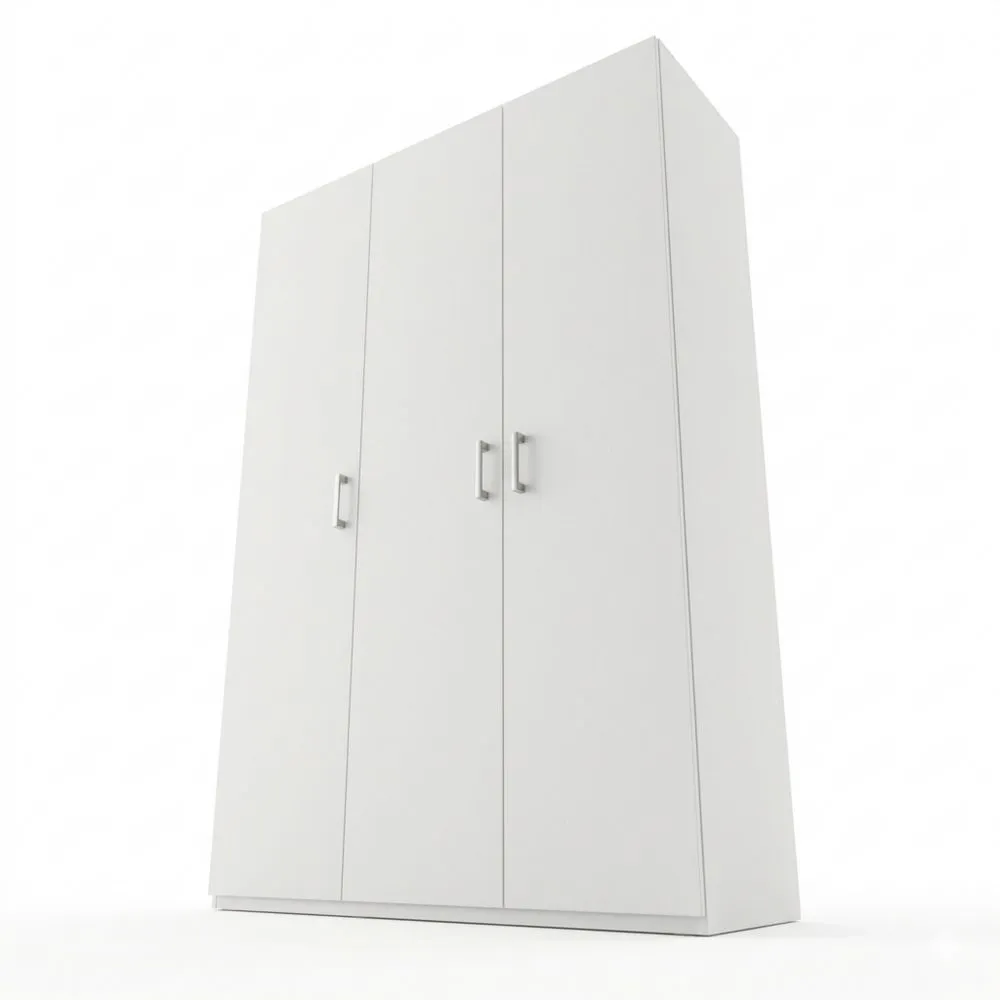 Moderner Mehrzweckschrank mit Drehtüren, Weiß, 133x210 cm