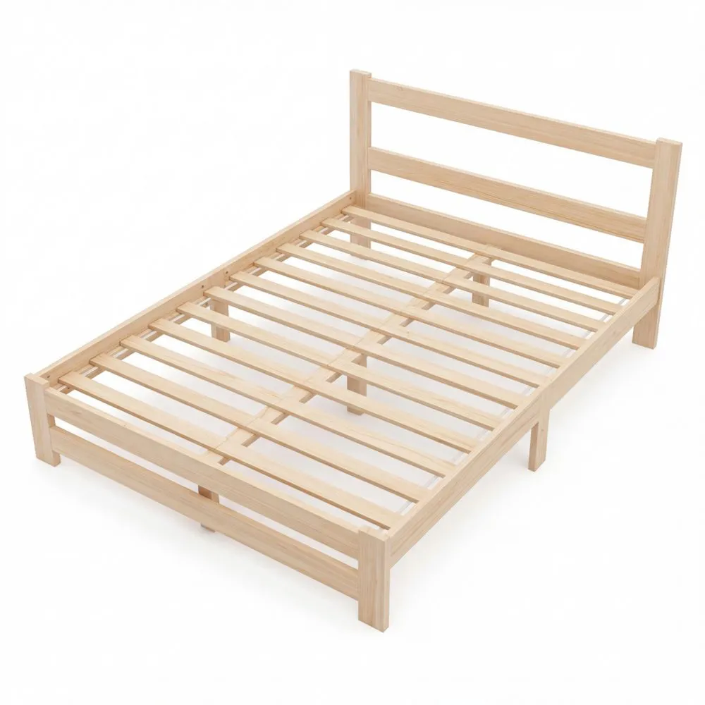 Massivholz-Doppelbett 160x200 cm mit Lattenrost, klassisch und langlebig