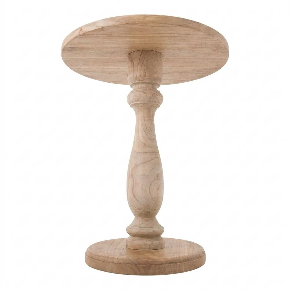 Runder Beistelltisch aus Mindi-Holz, handgefertigter Couchtisch für Wohnzimmer