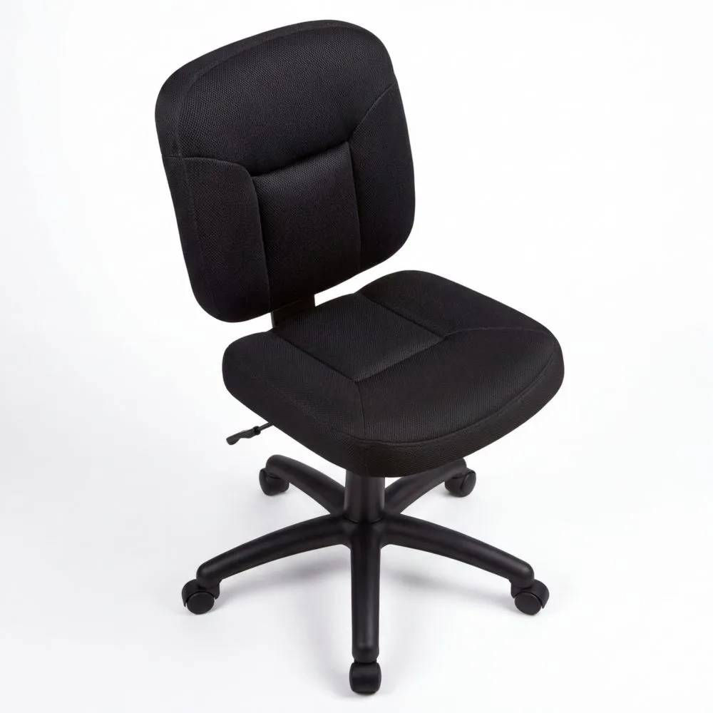 Ergonomischer Bürostuhl mit gepolsterter Rückenlehne, höhenverstellbar, einfache Montage, schwarz