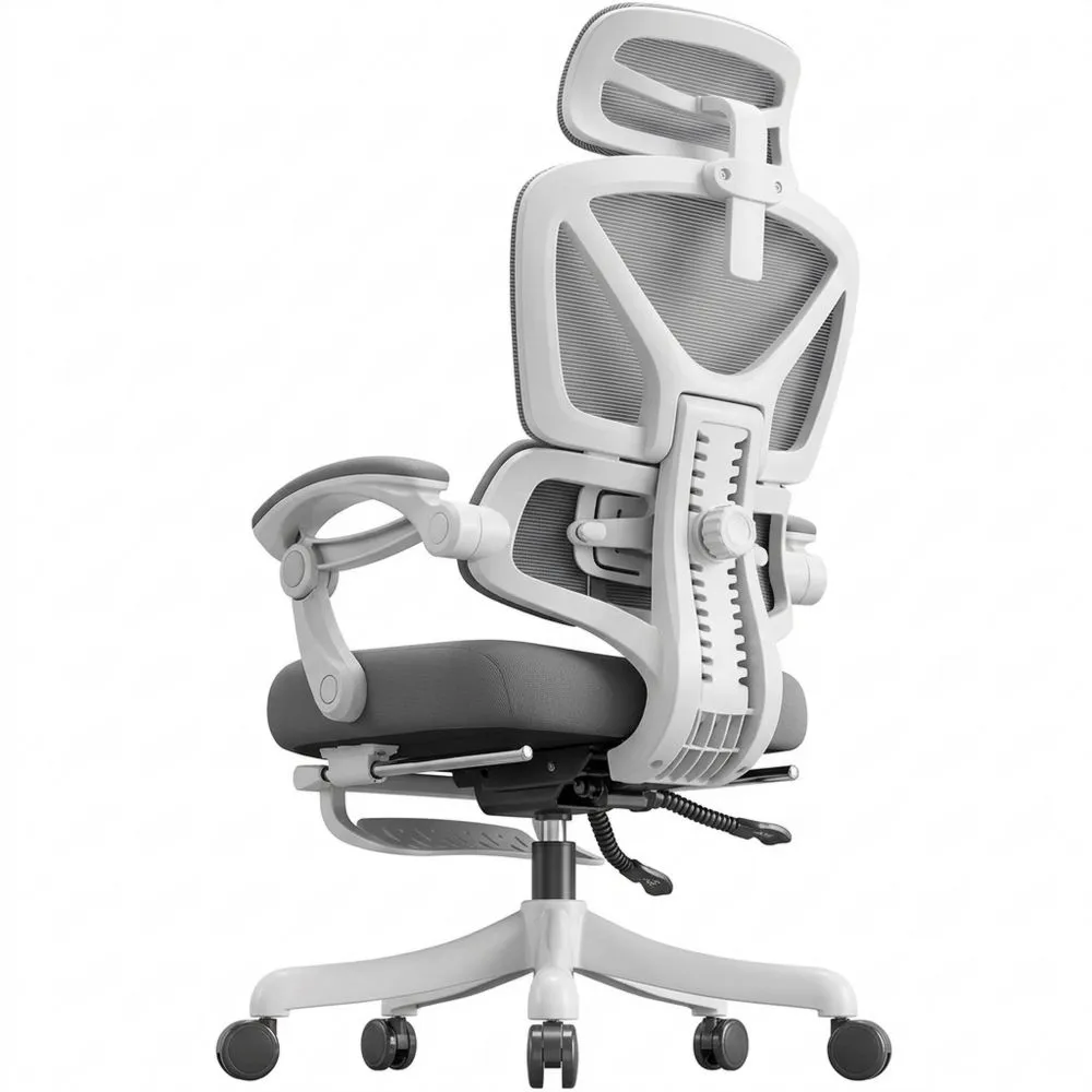 Ergonomischer Bürostuhl mit Lendenwirbelstütze und Netzstoff