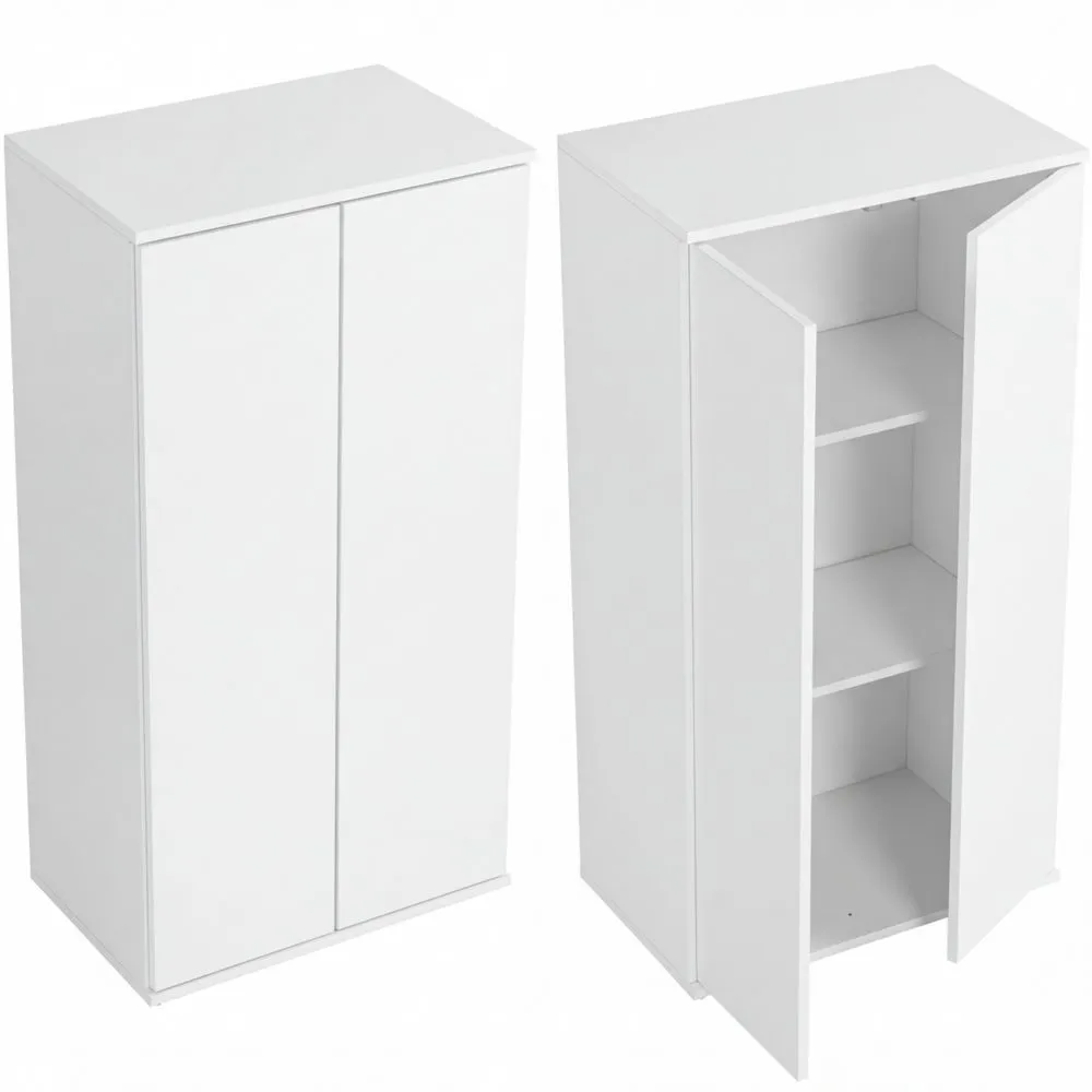 Schmaler Mehrzweckschrank aus Holz in Weiß, 60x110 cm